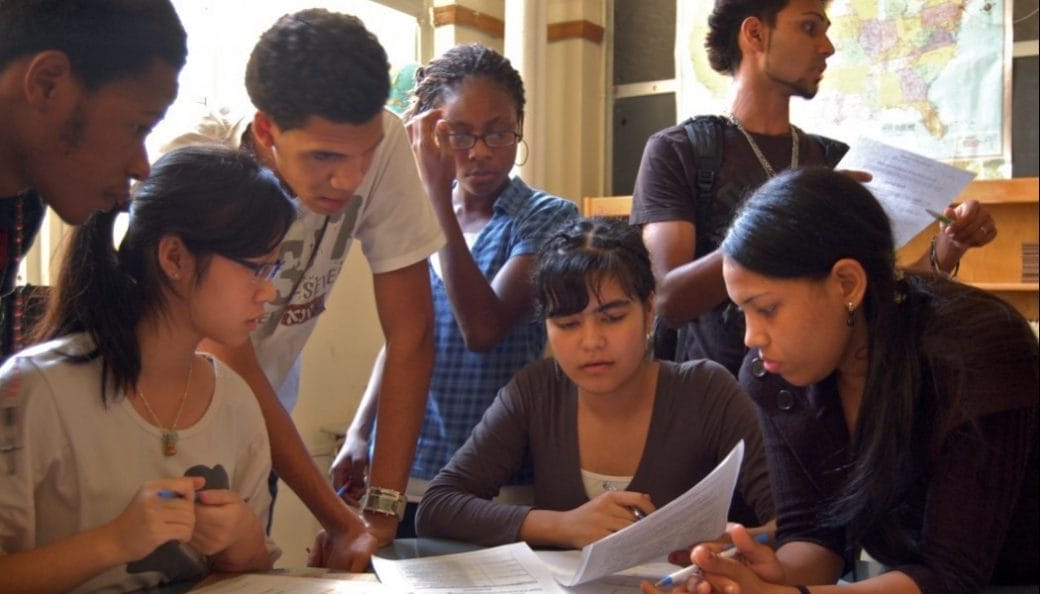 A still from, 'I Learn America,' a film that follows 5 students at an International School in Brooklyn.