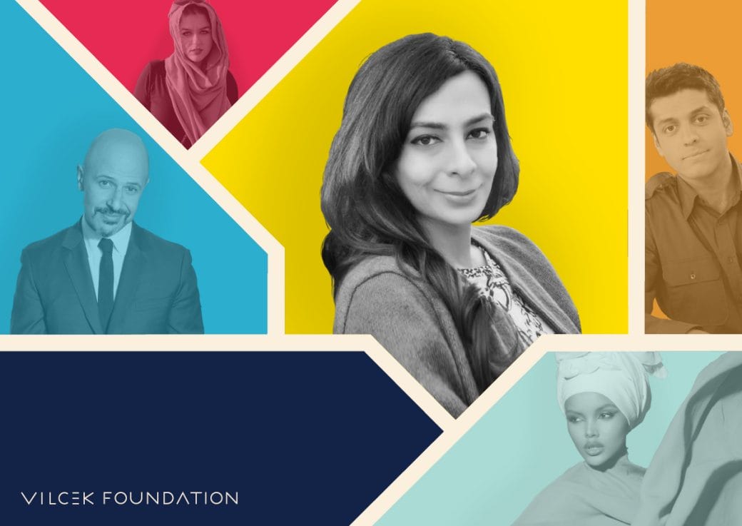 Photograph featuring Zareen Jaffery, Maz Jobrani, Wajahat Ali, and Halima Aden, and Amani Al Khatahtbeh