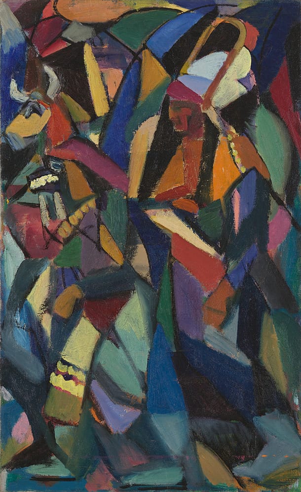 Jan Matulka, “Indian Dancers,” 1917-18. Oil on canvas.