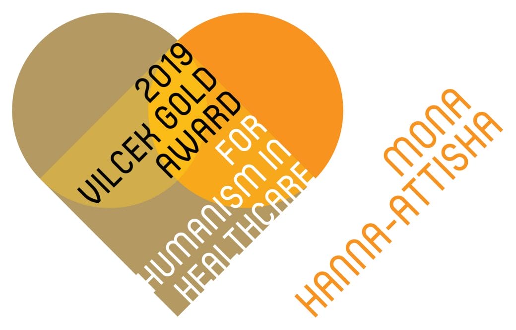 A graphic representation of the 2019 Vilcek-Gold Award for Humanism in Healthcare.