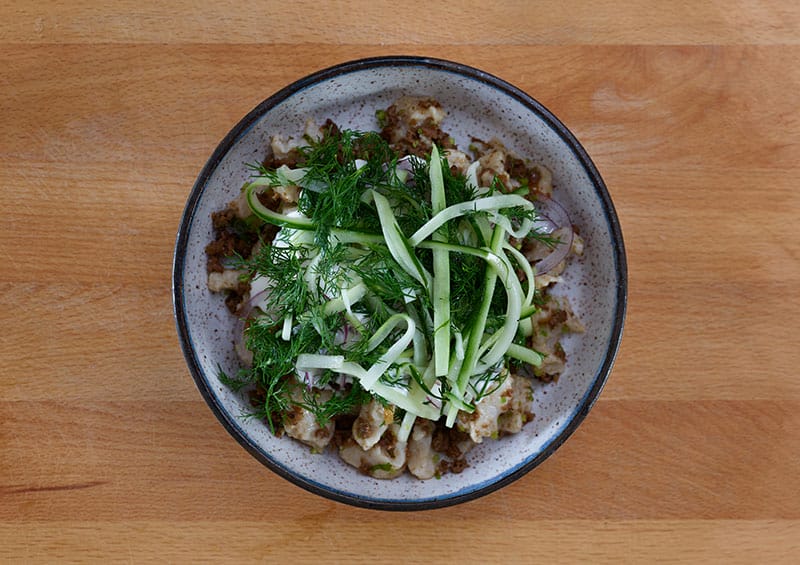 Chef Kate Telfeyan's Hand-Torn Noodles with Cumin Lamb.