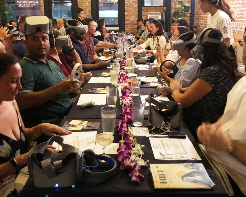 Attendees participating in Jenny Dorsey’s presentation of Asian in America, at The Pig and the Lady in Honolulu.