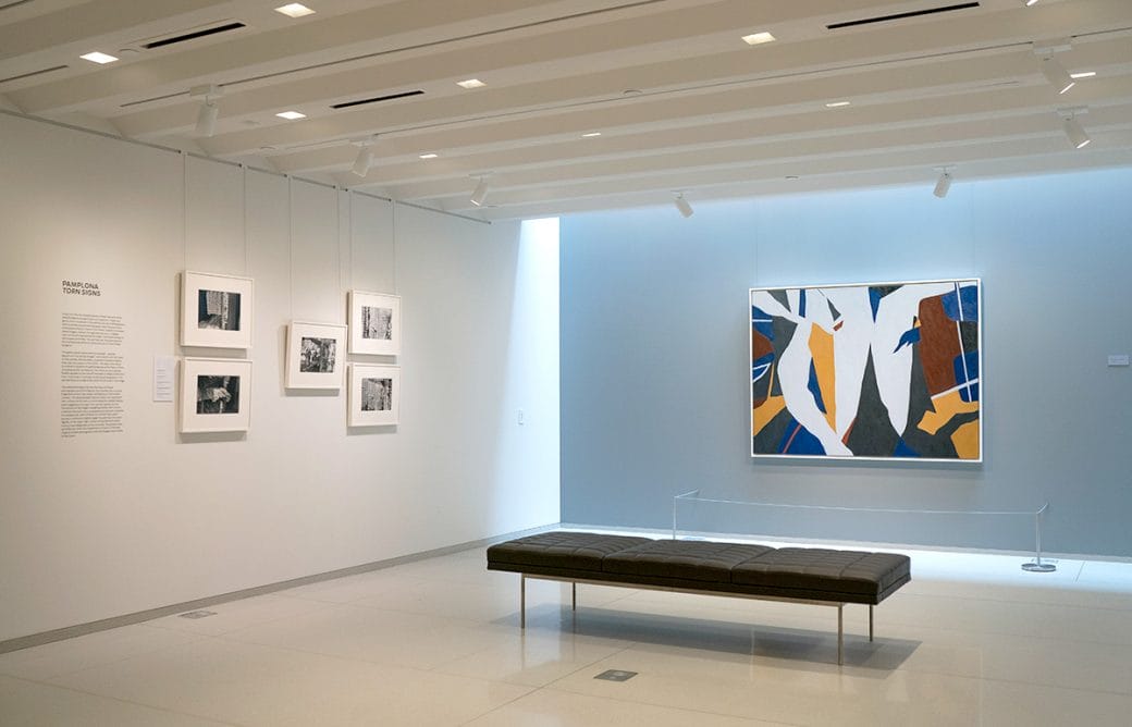 Installation view of Ralston Crawford: Torn Signs