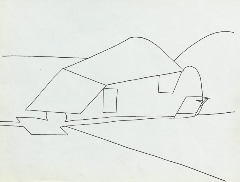 Abstracted line drawing of an aircraft.