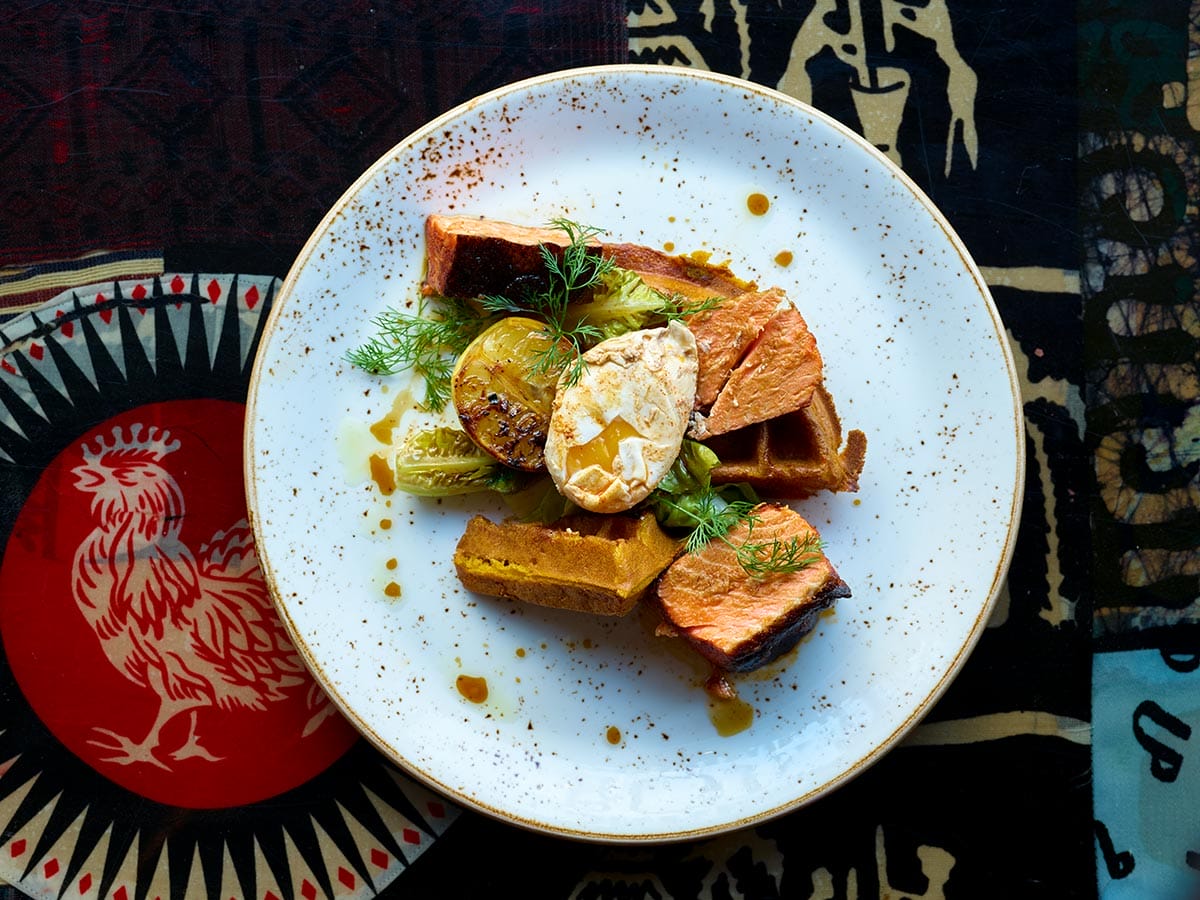 A dish prepared by chef Marcus Samuelsson at his Harlem restaurant Red Rooster