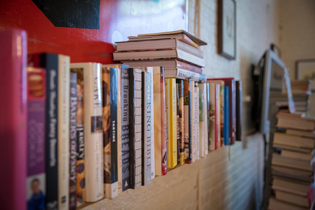 Tejal Rao's collection of culinary books.