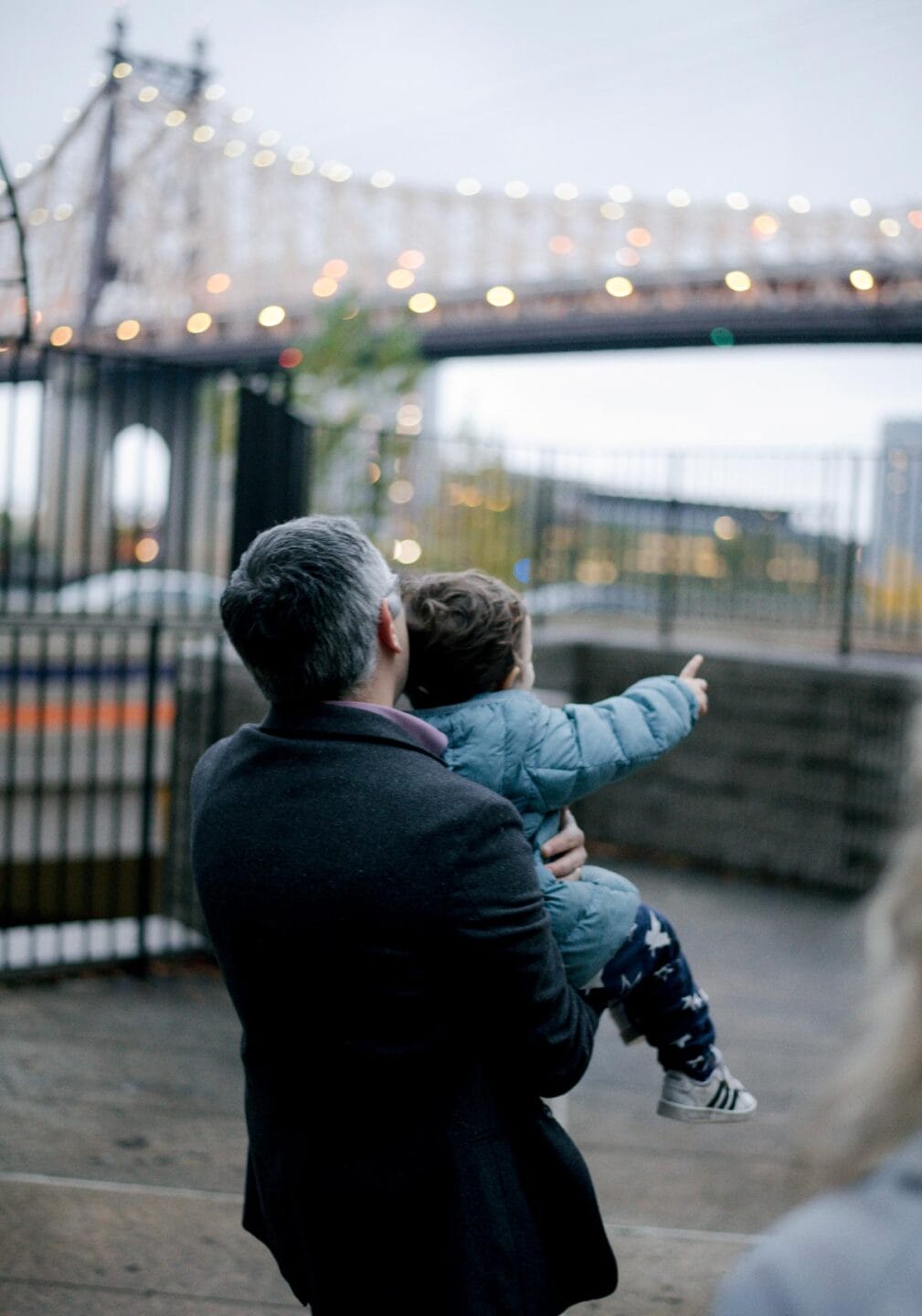 Kivanc Birsoy and his son in a Manhattan playground.