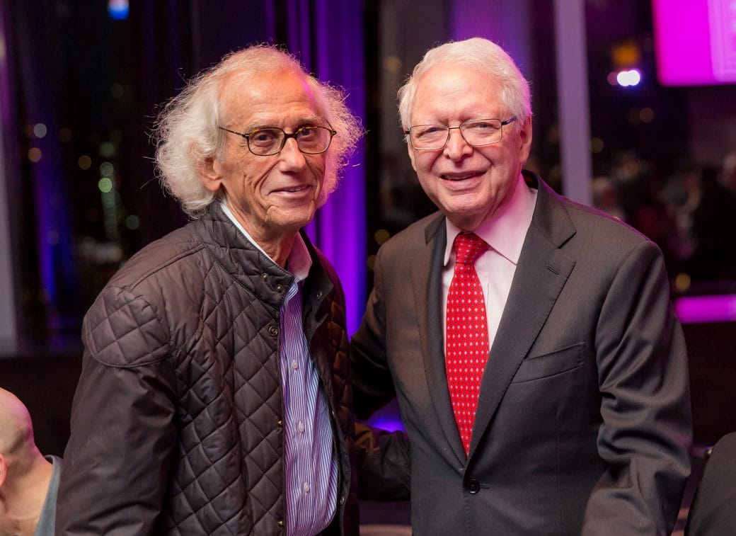 Christo and Jan Vilcek pose for a photo together in 2017.