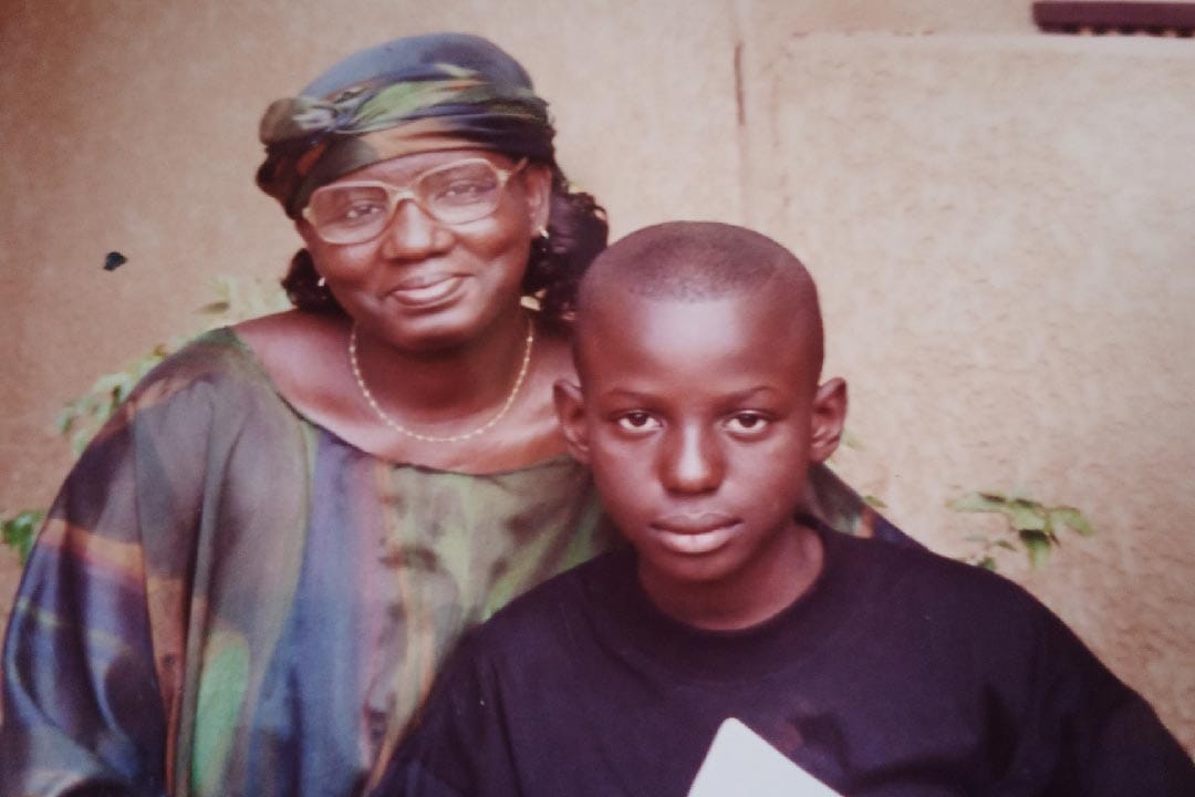 Ibrahim pictured with his mother Nankoria Cissé (née Traoré)