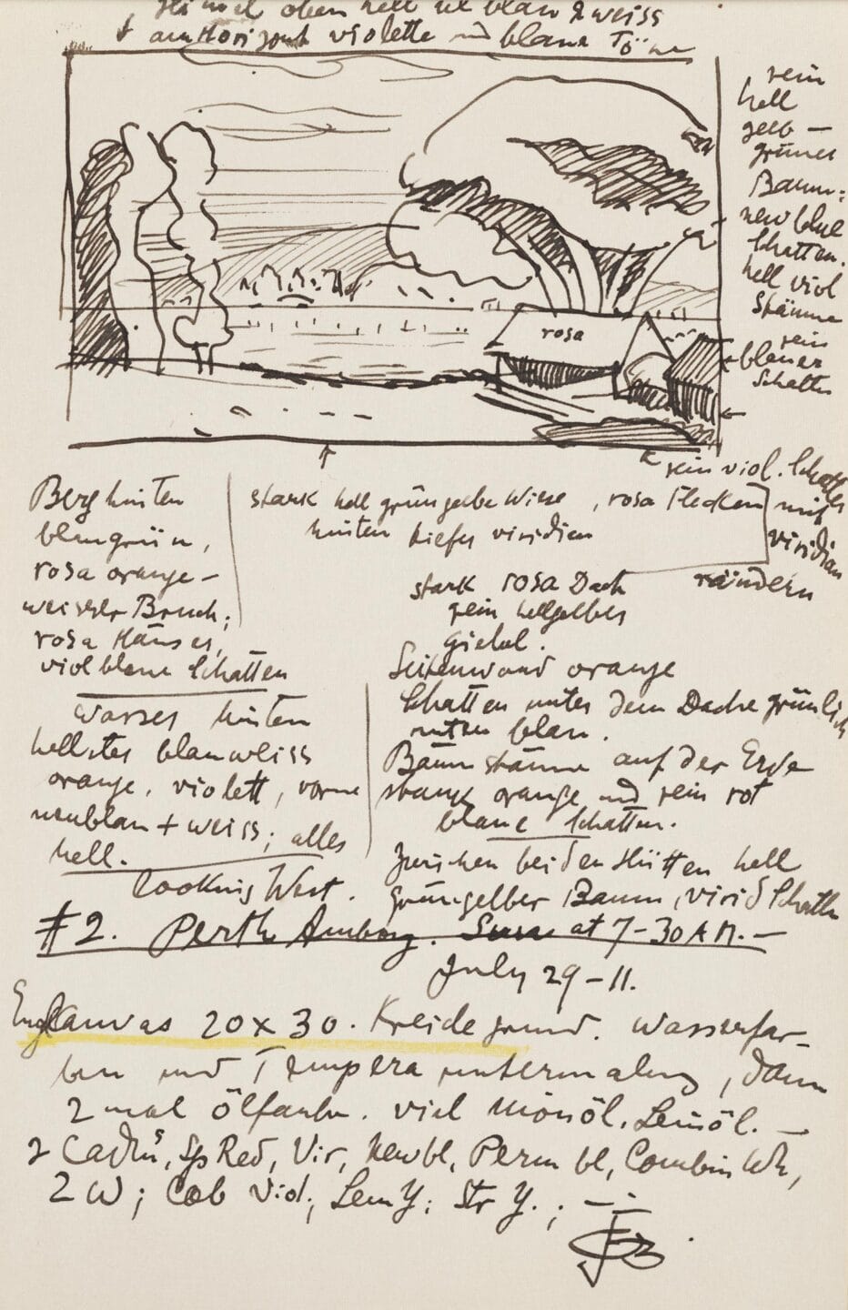 Oscar Bluemner's notes and preparatory sketches about color. 