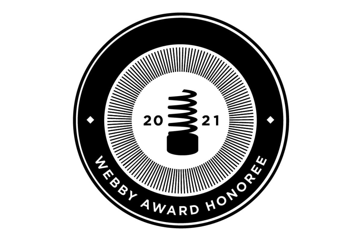 The official graphic for the 2021 Webby Award Honoree badge. 