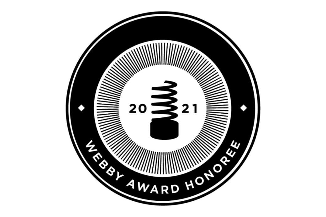 The official graphic for the 2021 Webby Award Honoree badge. 