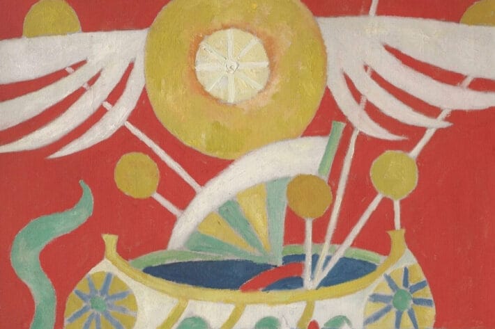 A crop of the top of Marsden Hartley's Schiff.