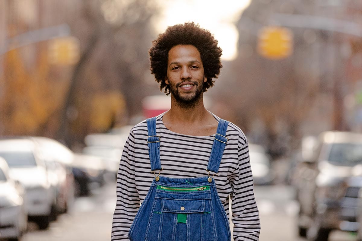 Leonardo Sandoval standing in the street.