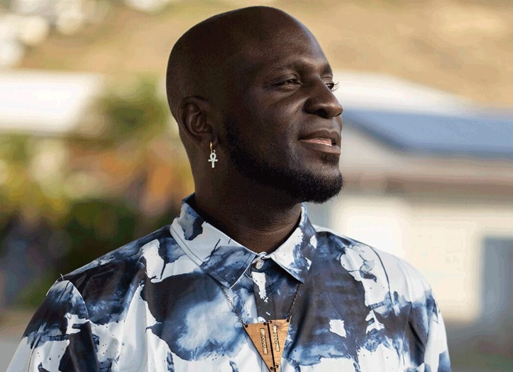 Kamakakēhau Fernandez wearing a blue patterned shirt.